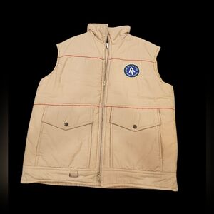 Vintage Foxfire Puffer‎ Vest Beige Outdoor Hiking Vest Large